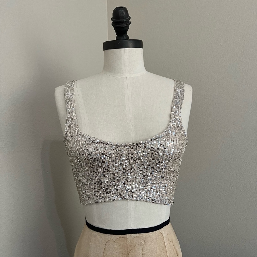 Sparkly sequins crop top